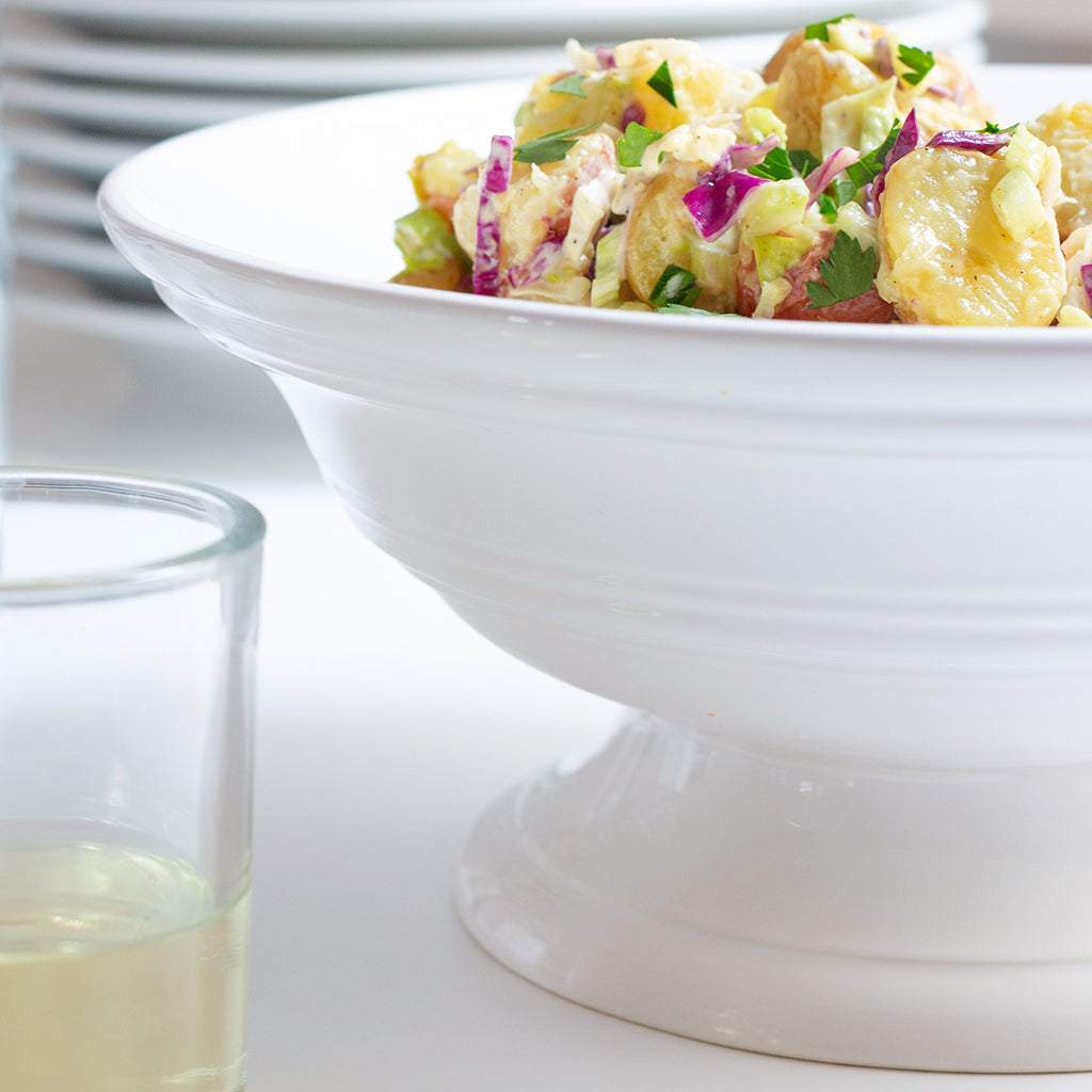 white ceramic serving bowl 