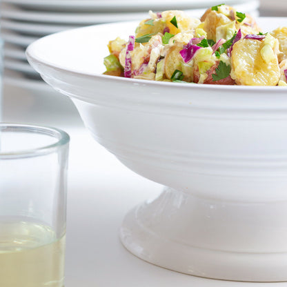 white ceramic serving bowl 