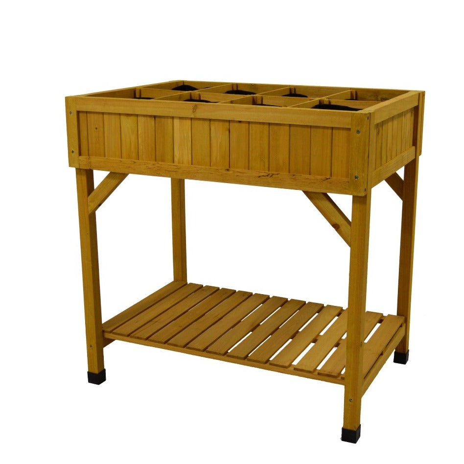 Wooden herb garden planter