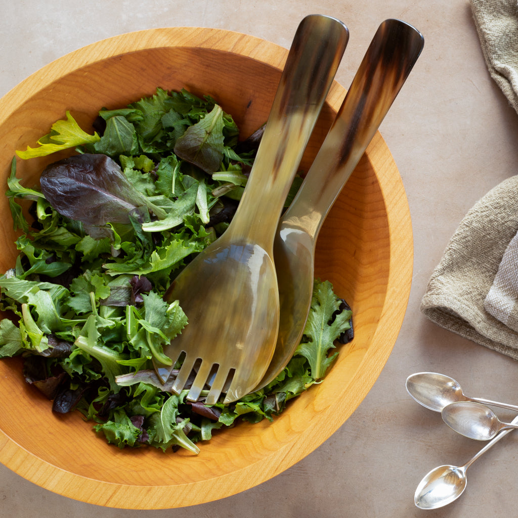 Light Horn Salad Server Set