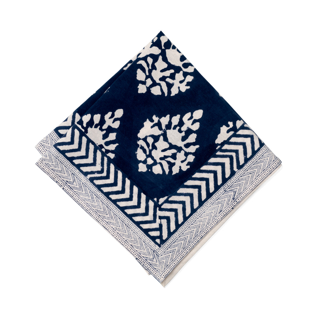 Bandana "Cone" Block-Print Oversized Linen Napkin
