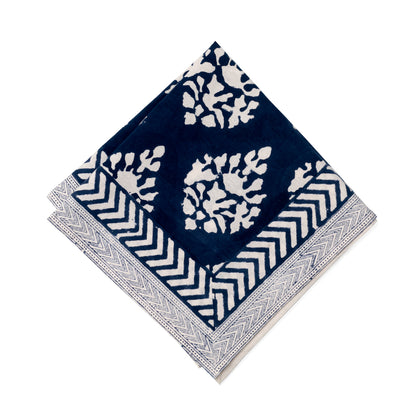 Bandana "Cone" Block-Print Oversized Linen Napkin