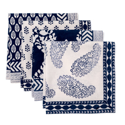 Bandana "Cone" Block-Print Oversized Linen Napkin