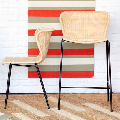 Rattan "Wing" Indoor Counter Stool