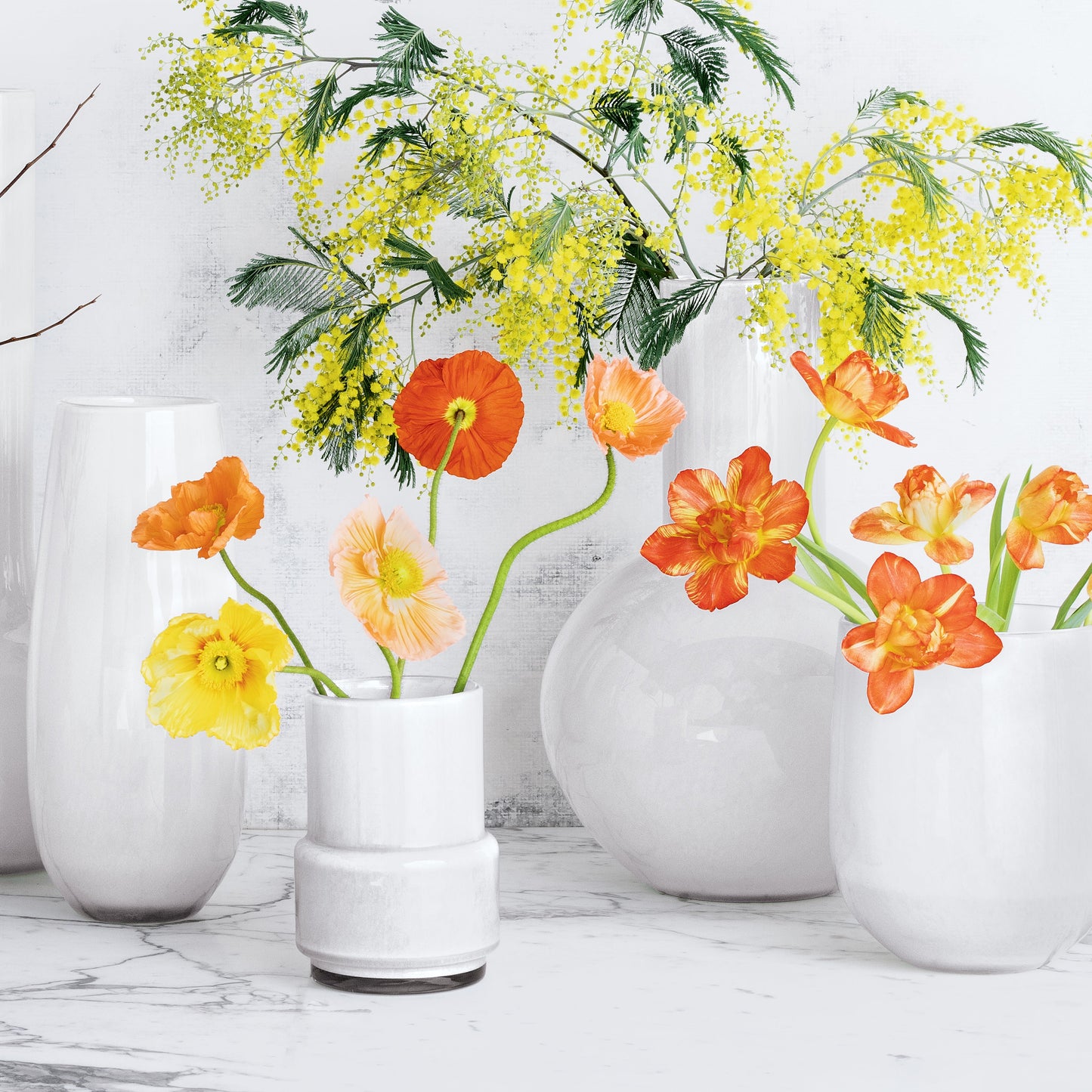 Small White Barrel Vase