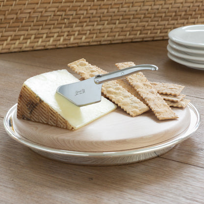 Vintage Silverplate and Wood Cheese Serving Board