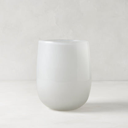 Small White Barrel Vase