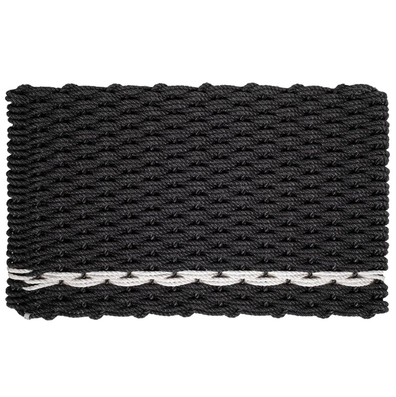 Charcoal with White Pearl Stripe Rope Doormat