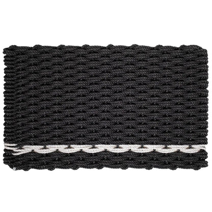 Charcoal with White Pearl Stripe Rope Doormat