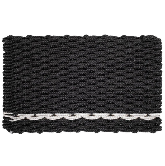 Charcoal with White Pearl Stripe Rope Doormat
