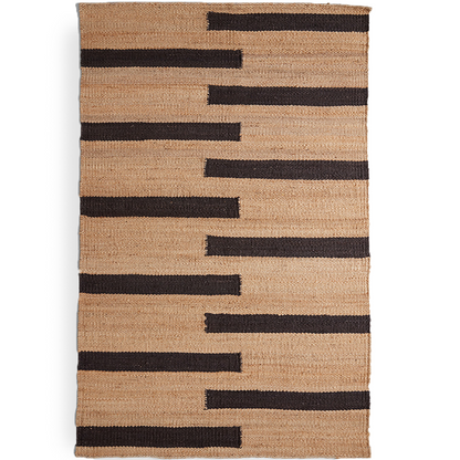 Black Staggered Blocks Rug, 8' x 10'