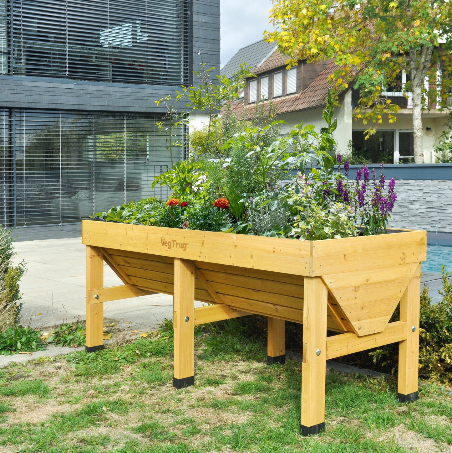 at home gardening tool wood planter