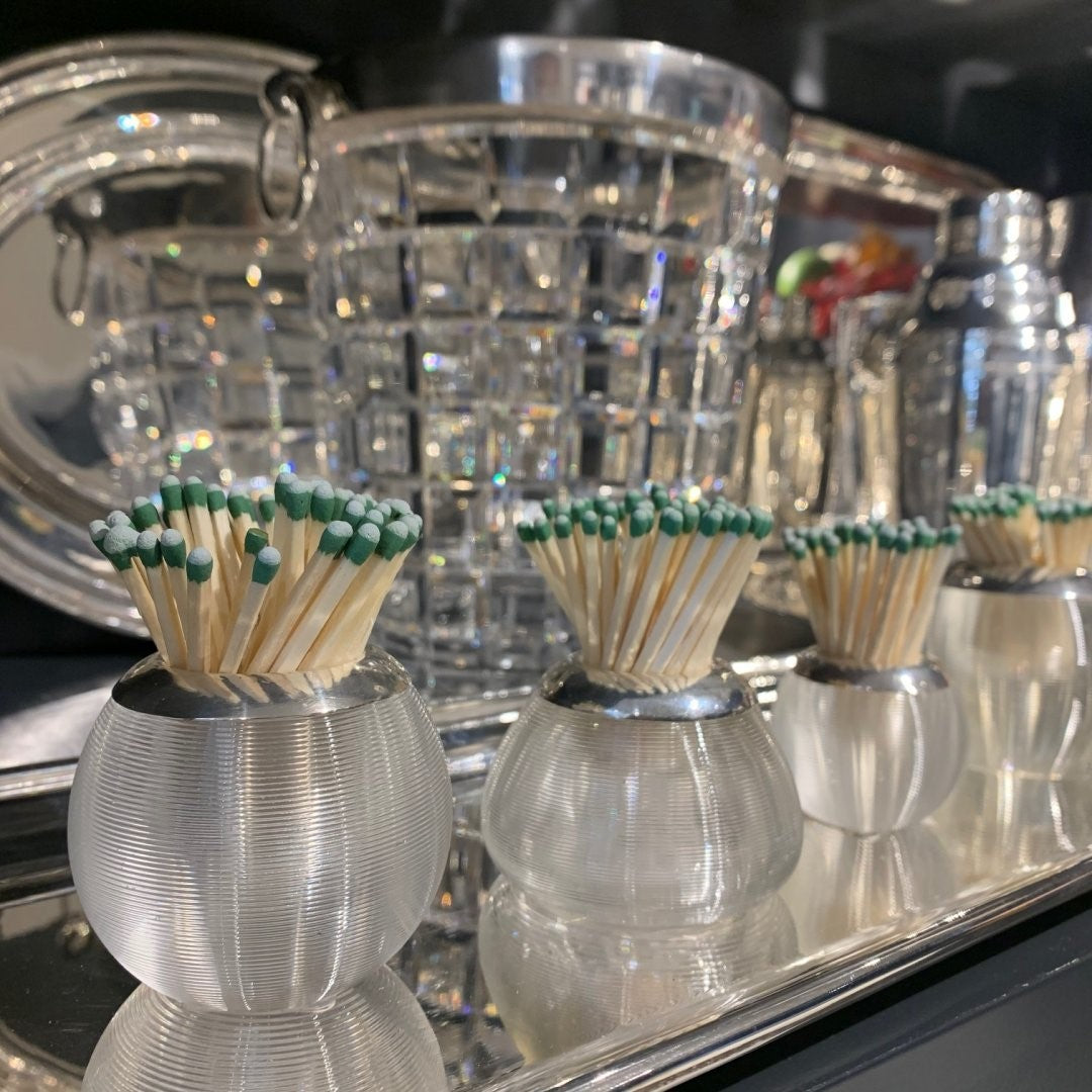 Vintage Crystal & Silver Match Striker, Large