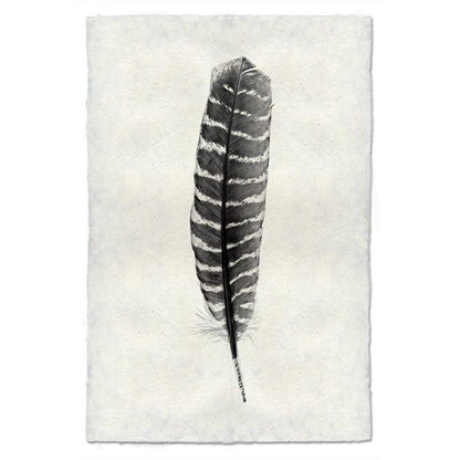 Feather study handmade paper wall art print 40"x60"