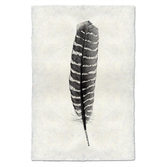 Feather study handmade paper wall art print 40"x60"