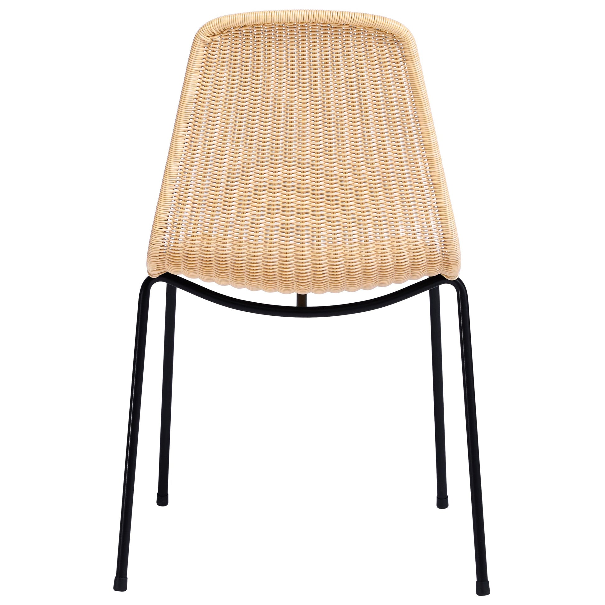 natural and black dining chair