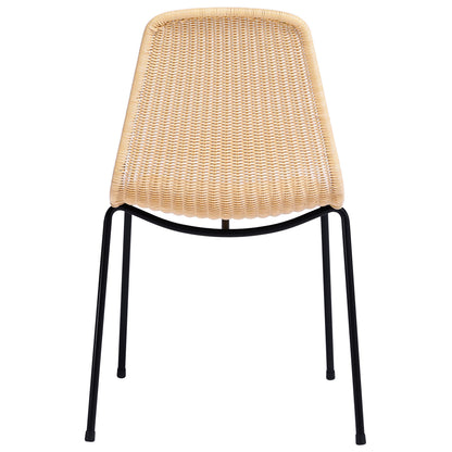 natural and black dining chair