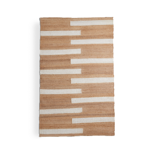 Ivory Staggered Blocks Rug, 4' x 6'