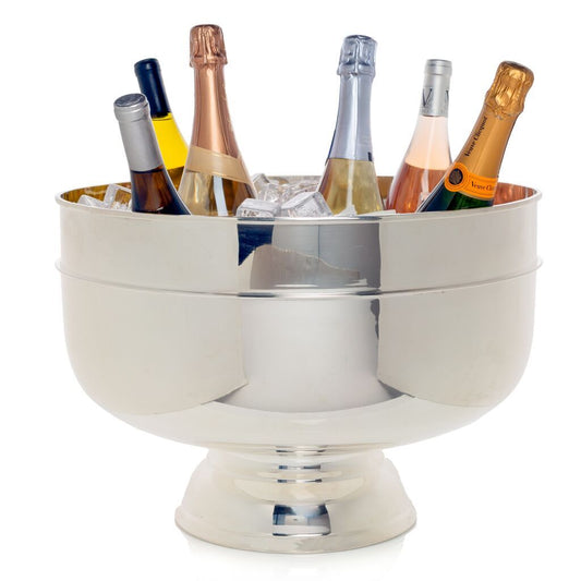 large vintage silver footed punch bowl