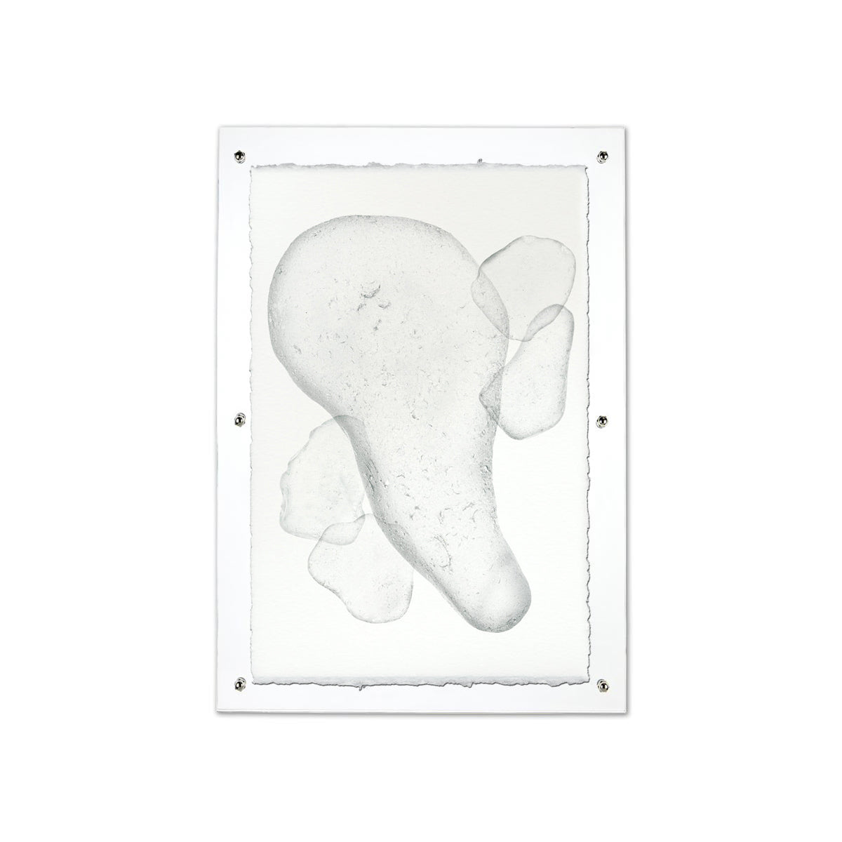 Sea glass framed handmade paper wall art print 20"x30"