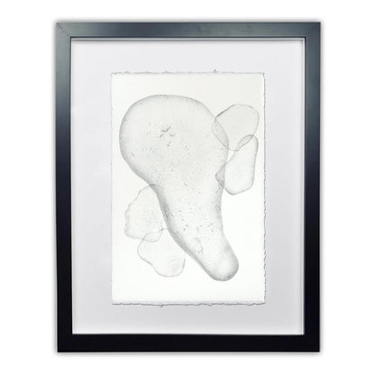Sea glass framed handmade paper wall art print 9"x14"
