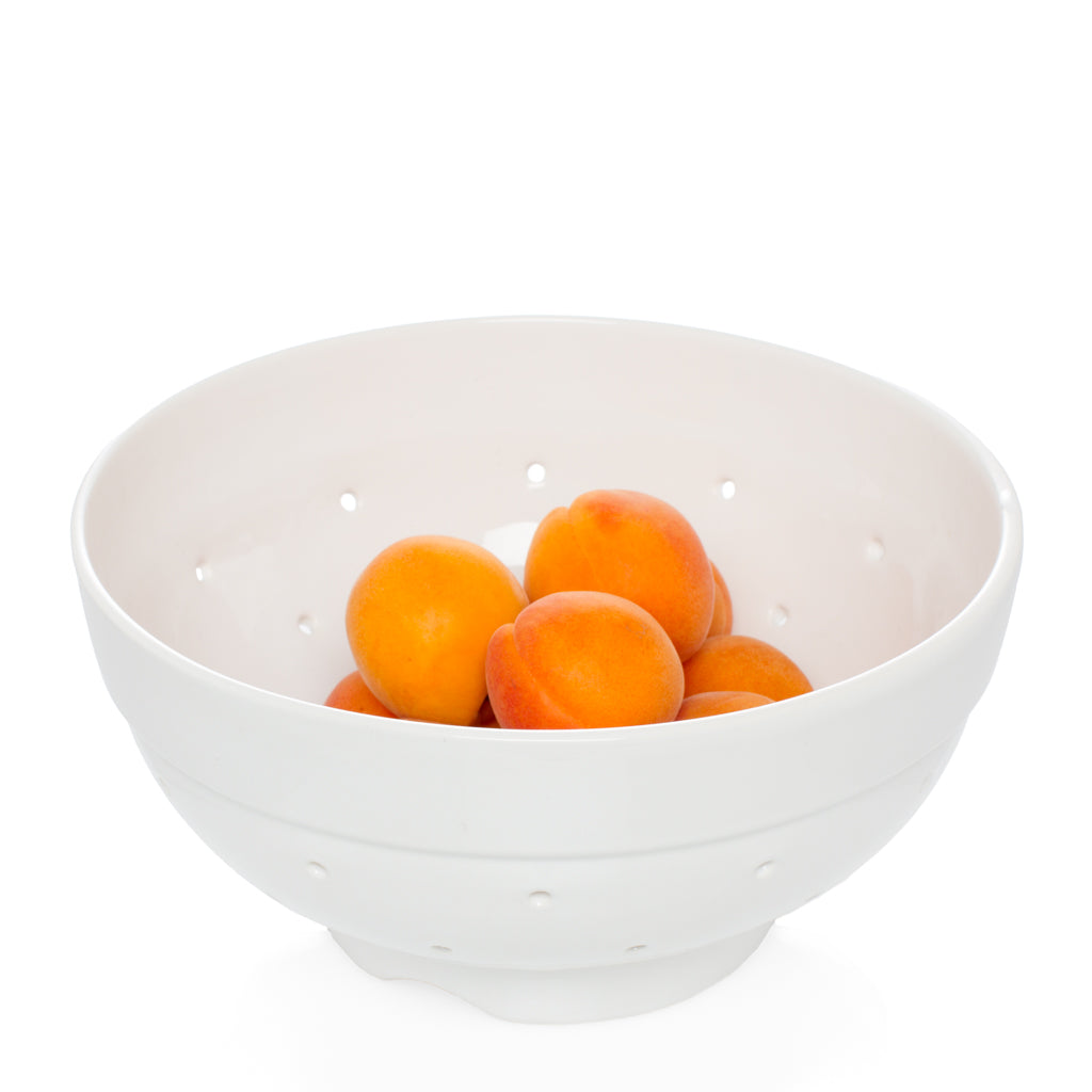 stylish white ceramic colander 