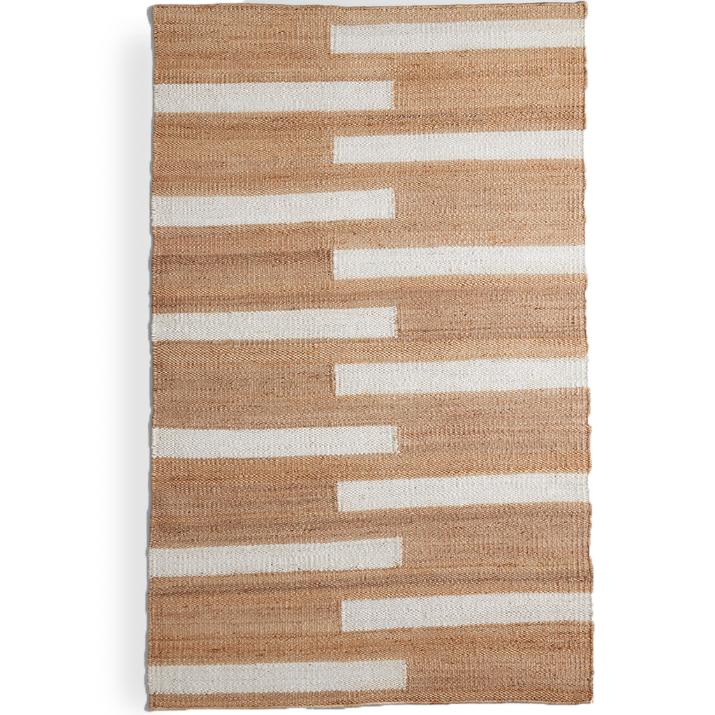 Ivory Staggered Blocks Rug, 8' x 10'