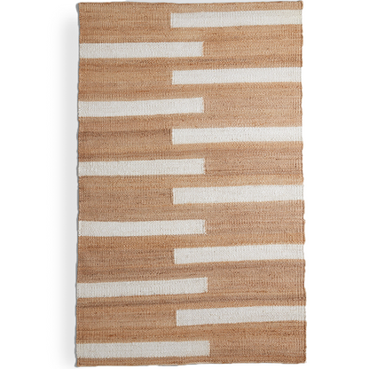 Ivory Staggered Blocks Rug, 8' x 10'