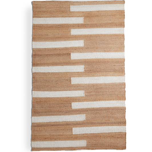 Ivory Staggered Blocks Rug, 8' x 10'