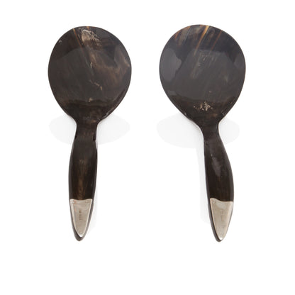 Antique Horn & Silver Serving Set