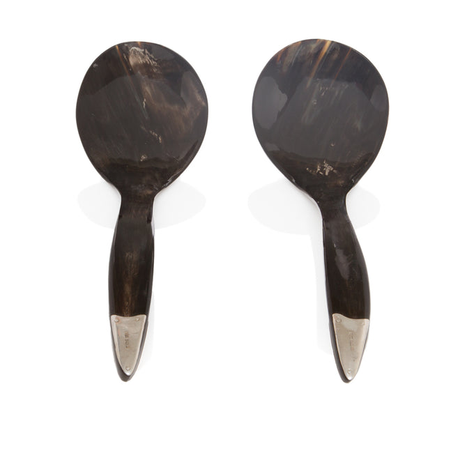 Antique Horn & Silver Serving Set