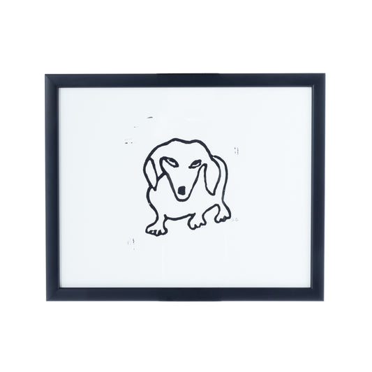 Framed Hugo Guinness 3 legged Dachshund Sml