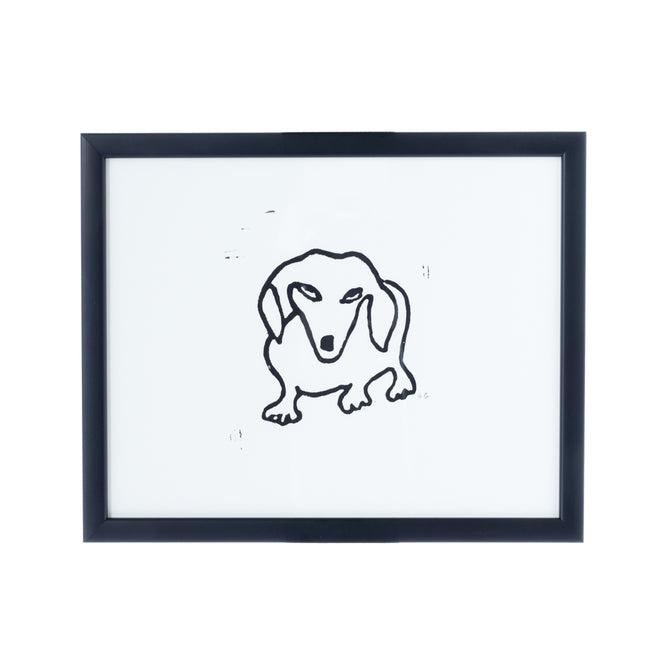 Framed Hugo Guinness 3 legged Dachshund Sml