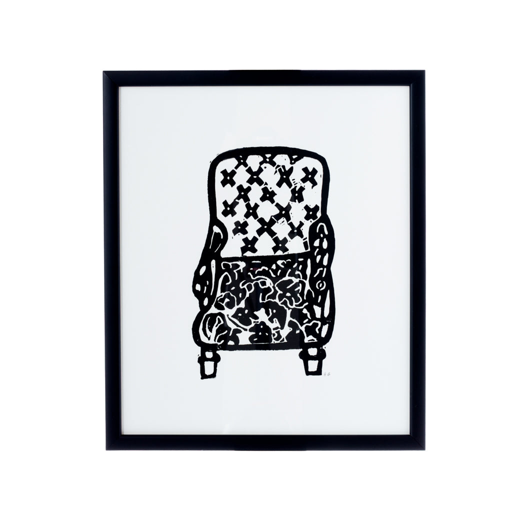 Framed Hugo Guinness Tufted Arm Chair Med