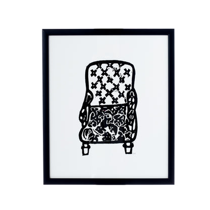Framed Hugo Guinness Tufted Arm Chair Med