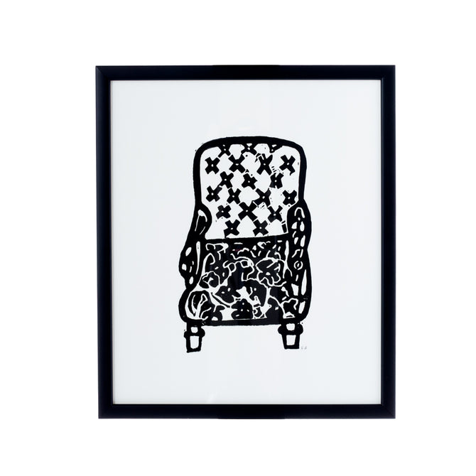 Framed Hugo Guinness Tufted Arm Chair Med