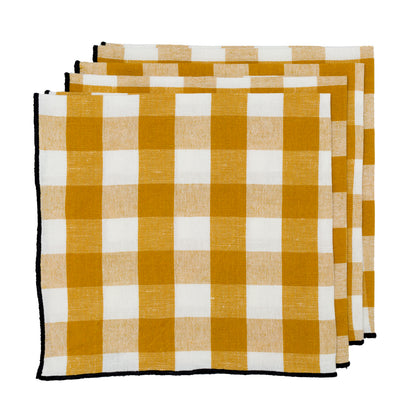 Paris Check Napkin Gold