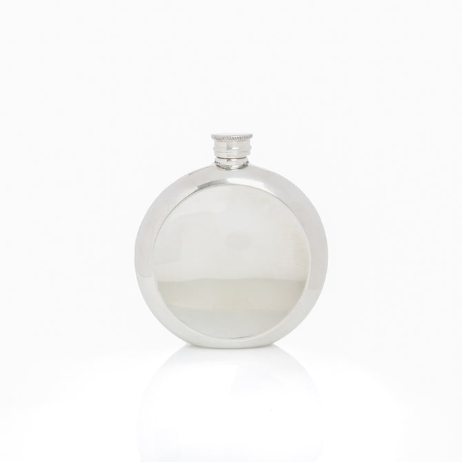 Found Pewter Flask Round