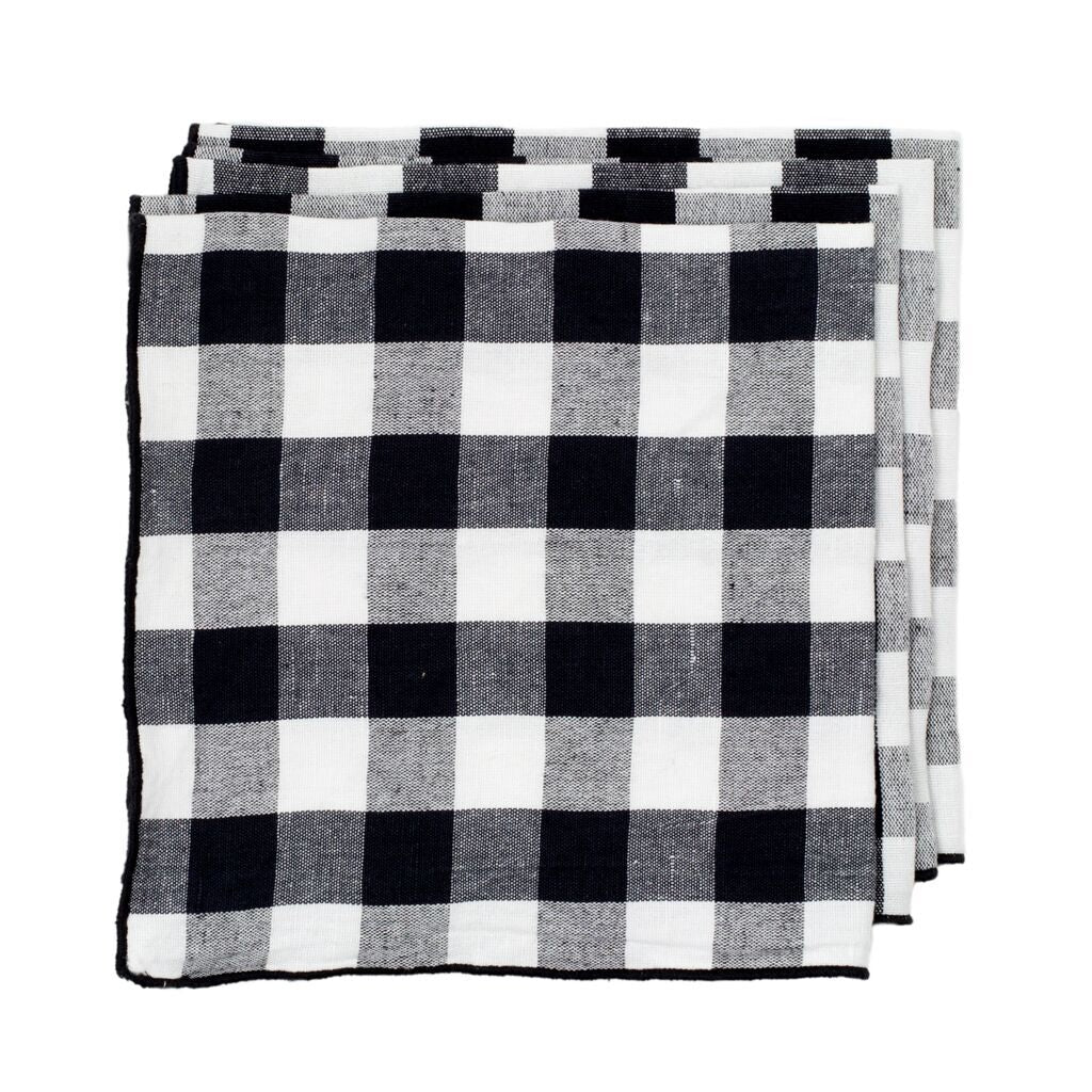 Paris Check Napkin Black