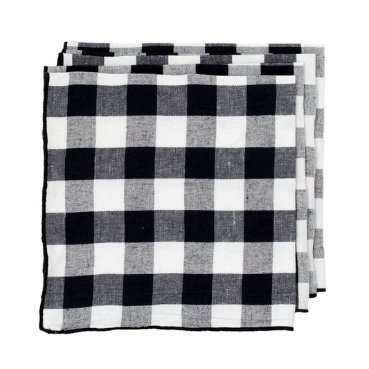 Paris Check Napkin Black