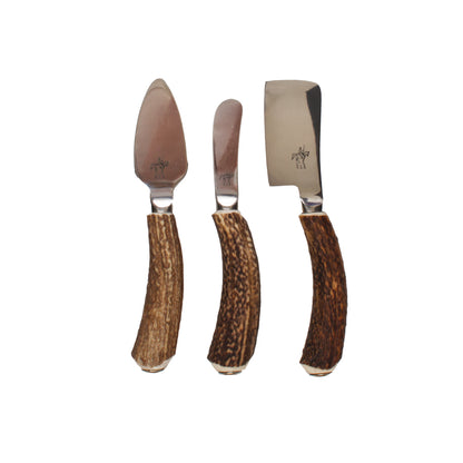 Antler Rustic Cheese Knives, Set of 3