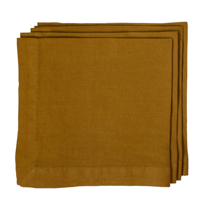 HG Caramel Hand-dyed Linen Napkin, 22"