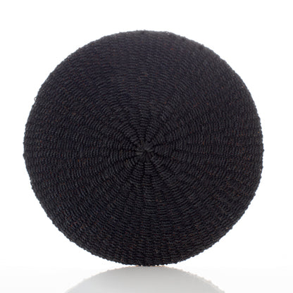 Thick Coiled Abaca Placemat, Black