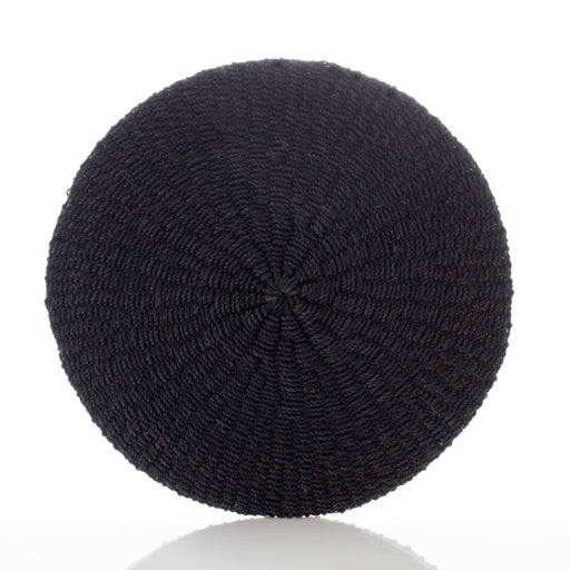 Thick Coiled Abaca Placemat, Black