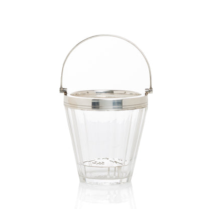 Silverplate and Glass Ice Bucket