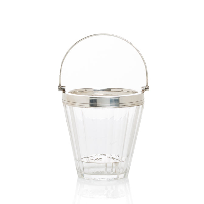 Silverplate and Glass Ice Bucket