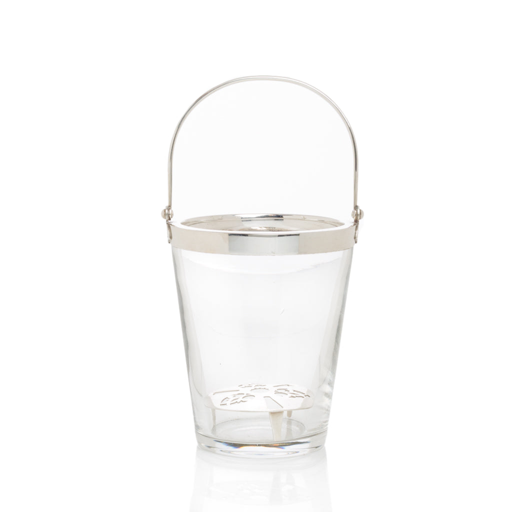 Smooth Silverplate and Glass Ice Bucket