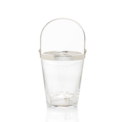 Smooth Silverplate and Glass Ice Bucket
