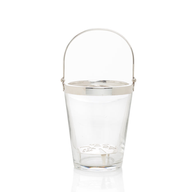 Smooth Silverplate and Glass Ice Bucket