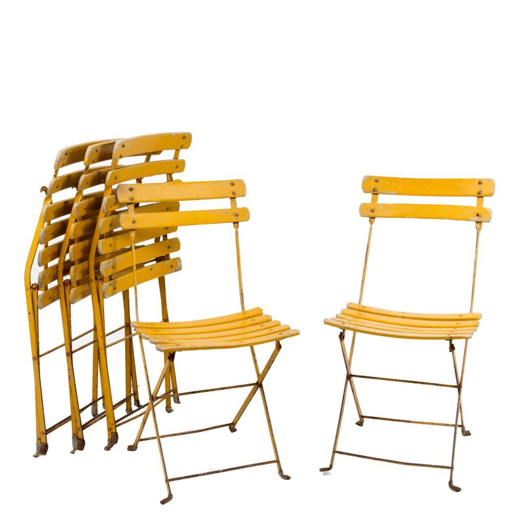 Antique Garden Chairs, Set of 5